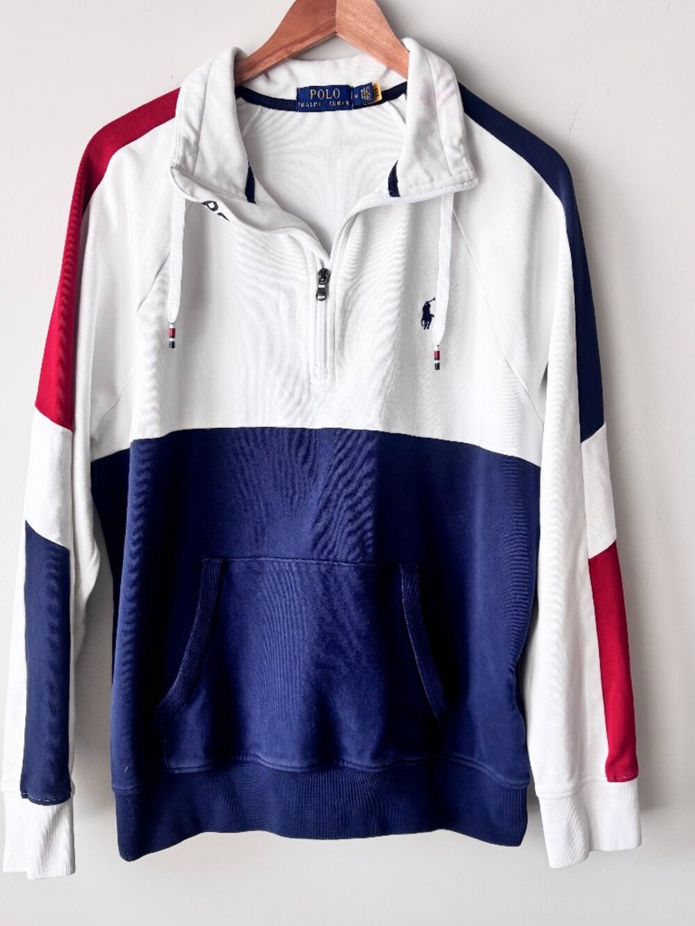 Polo Ralph Lauren Men's M Quarter Zip Pullover Sweater USA Preppy Americana